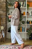 Nonni Gingham Napoleon Jacket Mocha